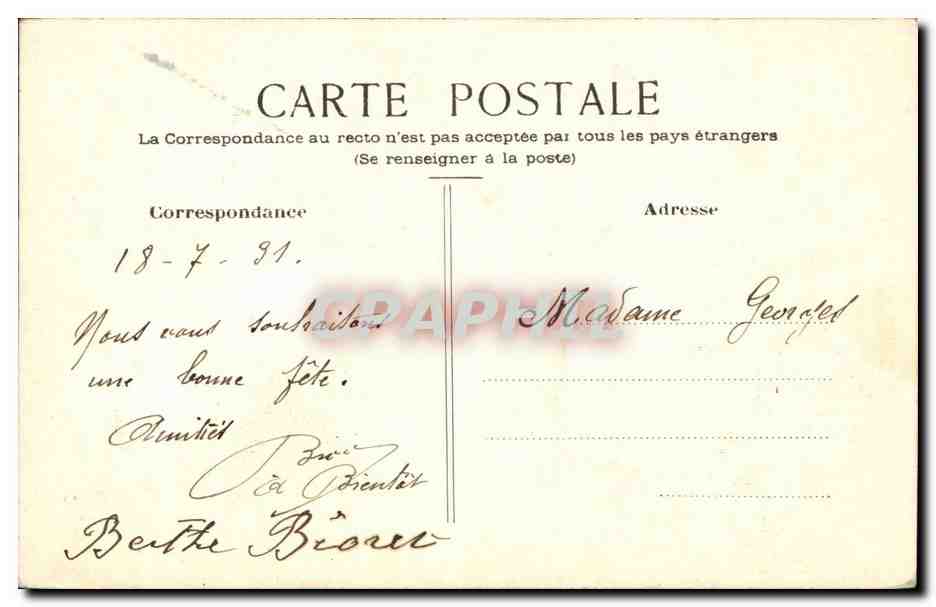 CPA Fantaisie Fleurs — Verso