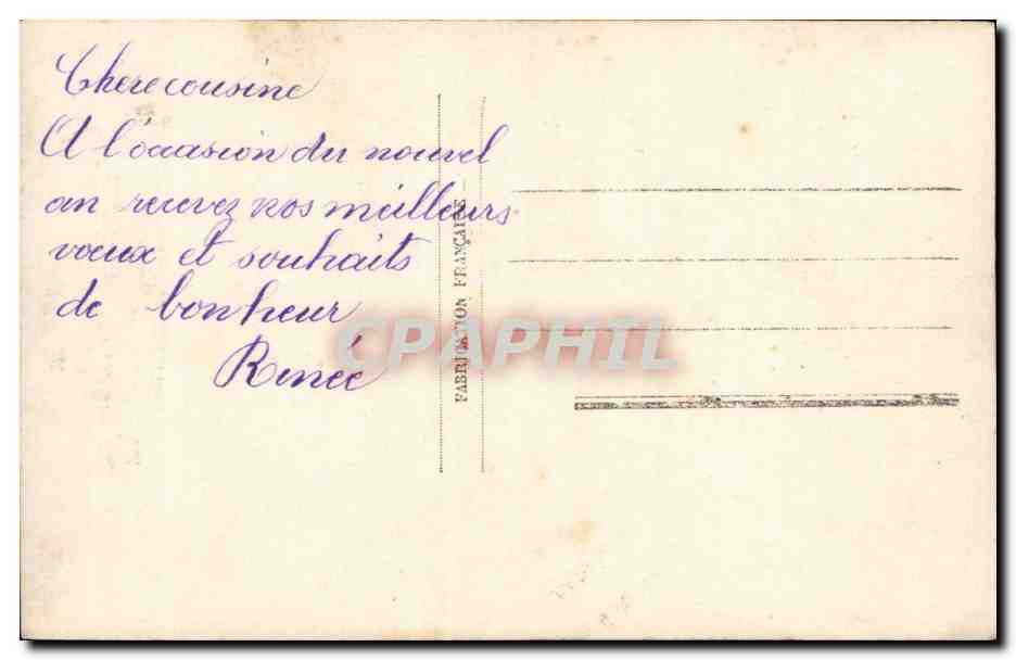 CPA Fantaisie Fleurs Bonne annee — Verso