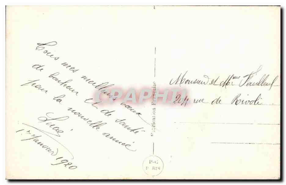 CPA Fantaisie Fleurs Bonne annee — Verso