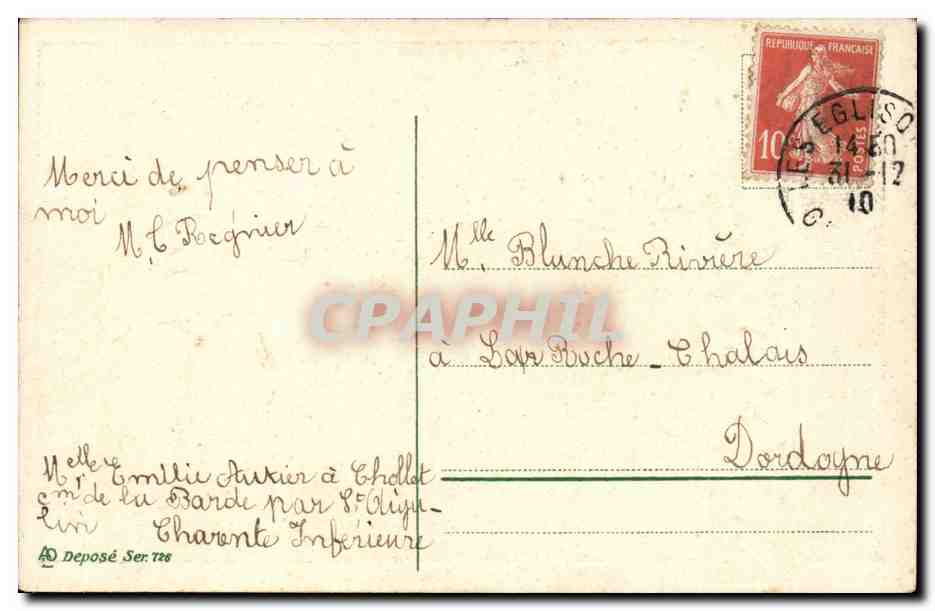 CPA Fantaisie Fleurs Bonne Annee — Verso