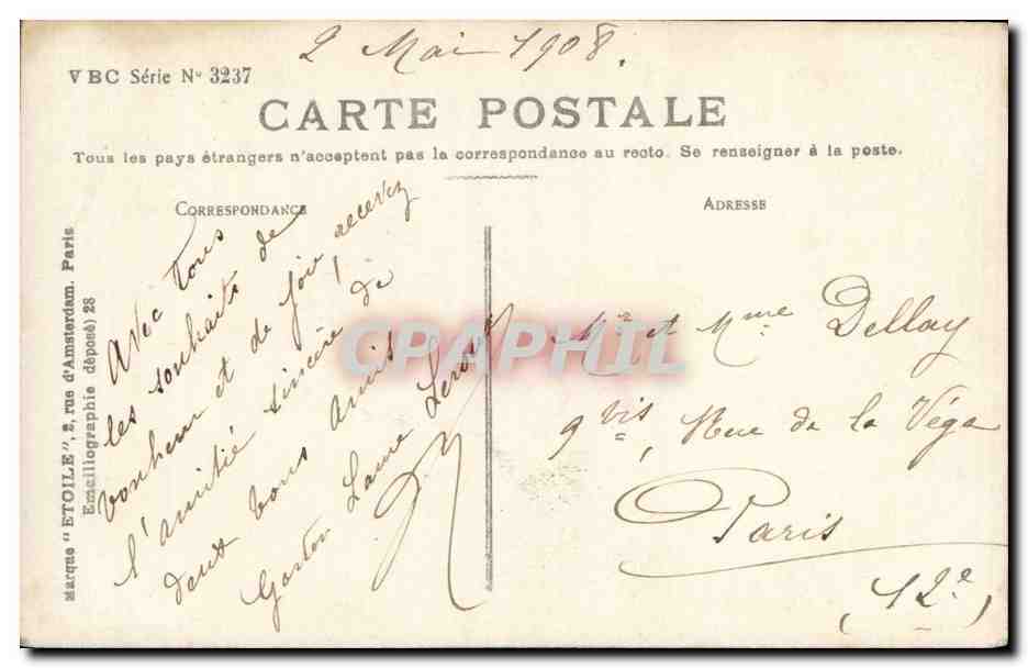 CPA Fantaisie Fleurs  — Verso