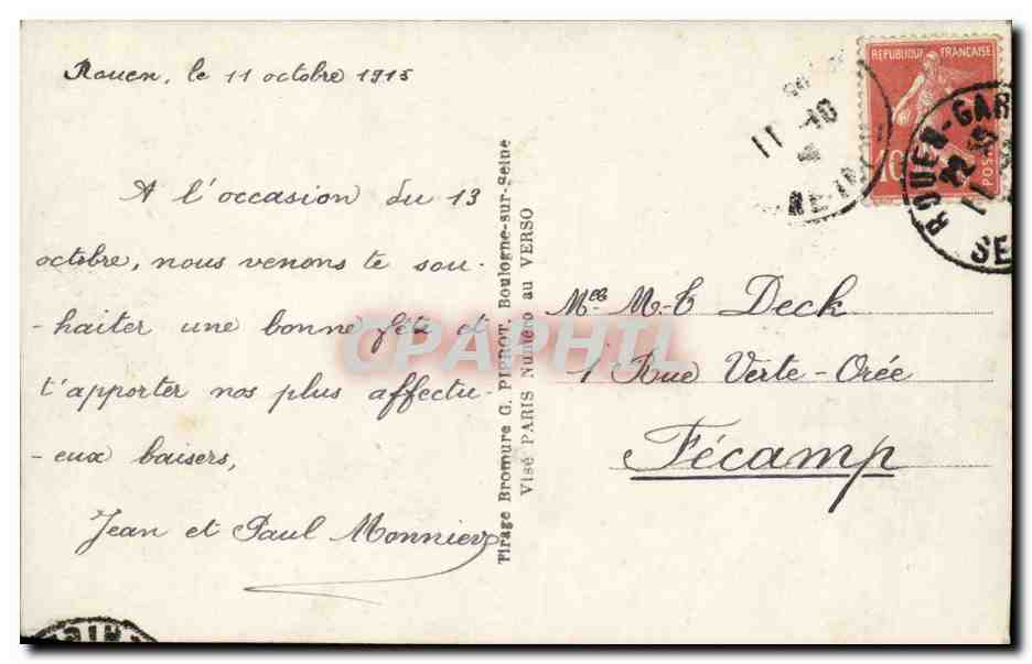 CPA Fantaisie Fleurs  — Verso