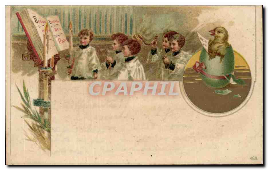 CPA Fantaisie Enfants de coeur Poussin oisillon