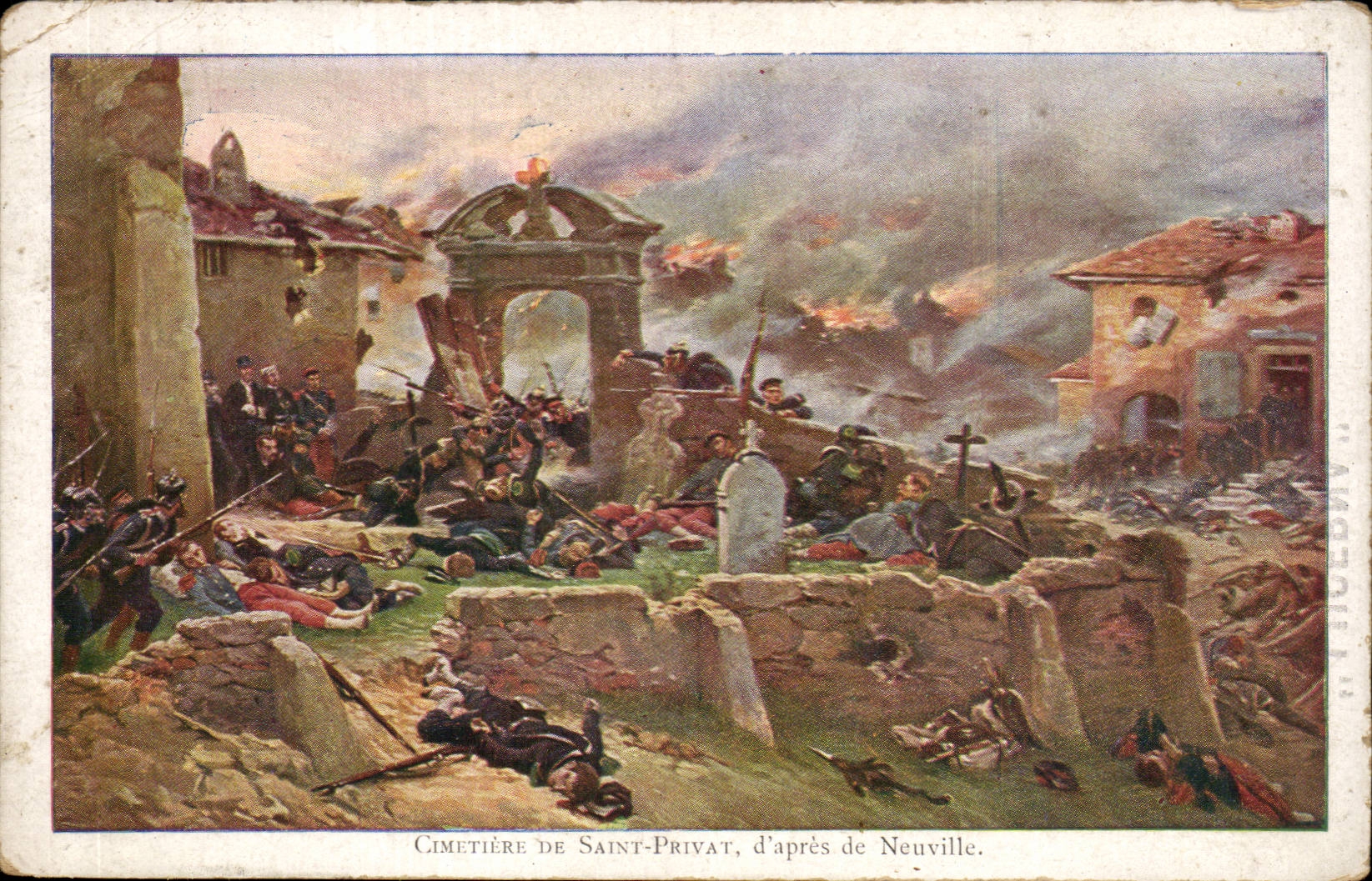CPA Fantaisie Cimetiere de Saint privat d'apres de Neuville Militaria 