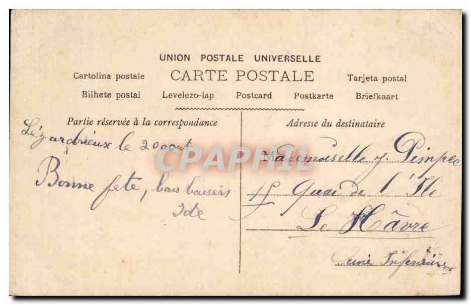 CPA Fantaisie Fleur Rose — Verso