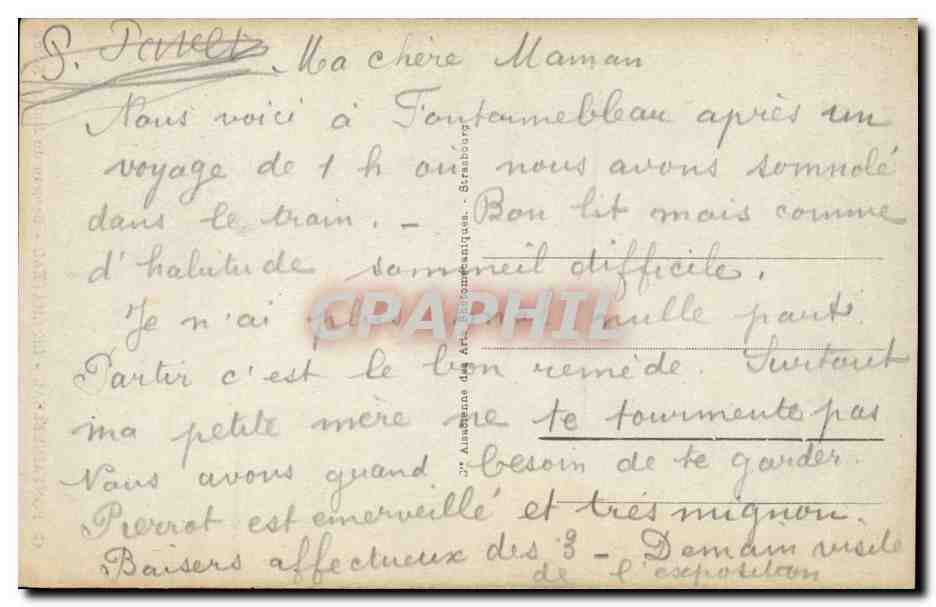 Fontainebleau - Le Château - Berceau du Roi de Rome — Verso