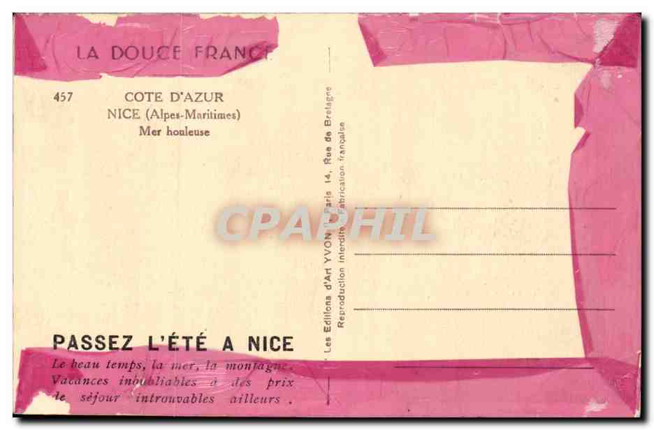 CPA Nice Mer houleuse — Rückseite