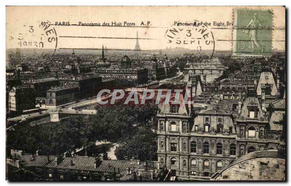 Paris CPA Panorama des huit ponts