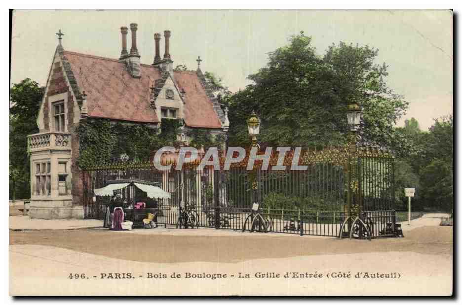 Paris CPA Bois de Boulogne La grille d'entree ( cote d'Auteuil )
