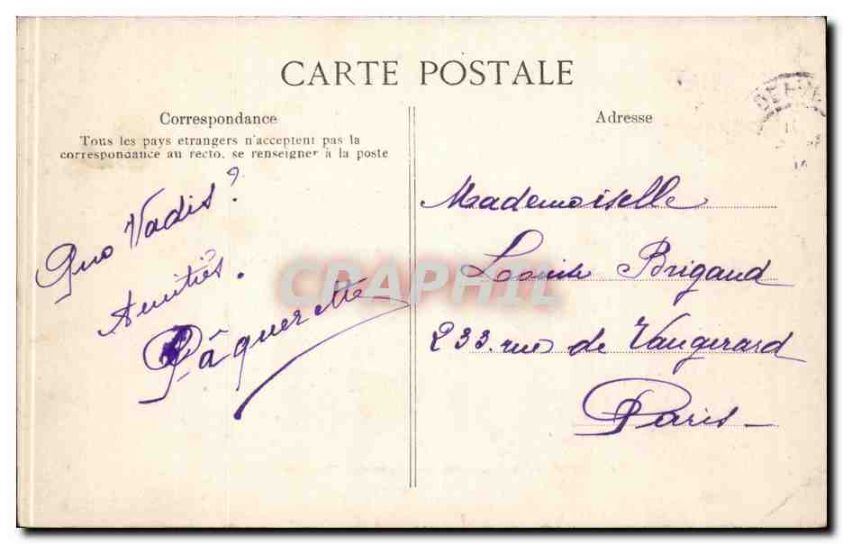 Paris Carmes CPA Crypte Ossuaire des martyrs — Verso