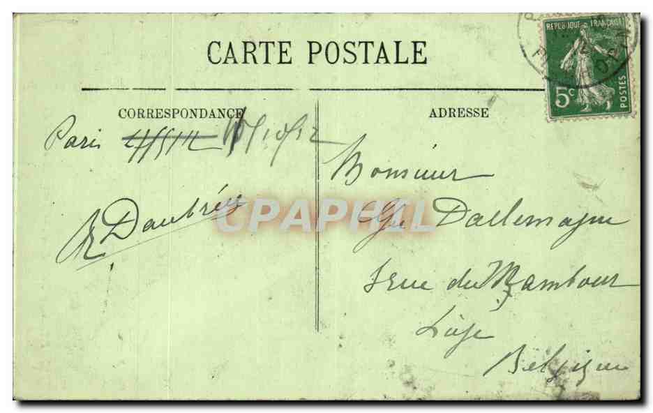 Paris CPA Notre DAme Porte laterale — Verso