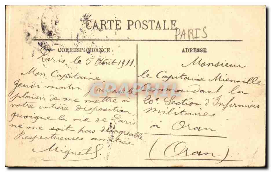 Paris CPA Entree de l'Elysee — Verso