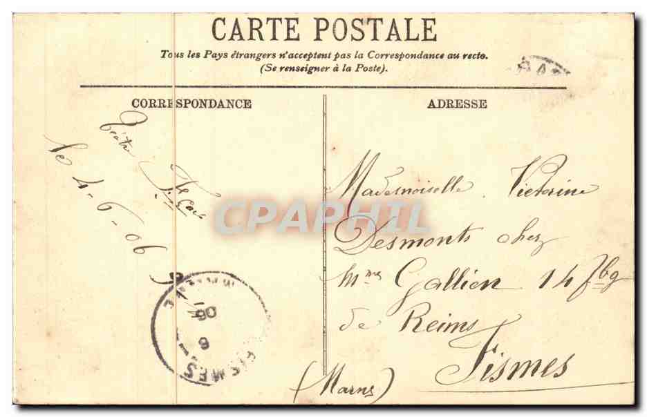 Paris CPA Opera le grand hotel et le cafe de la paix — Rückseite