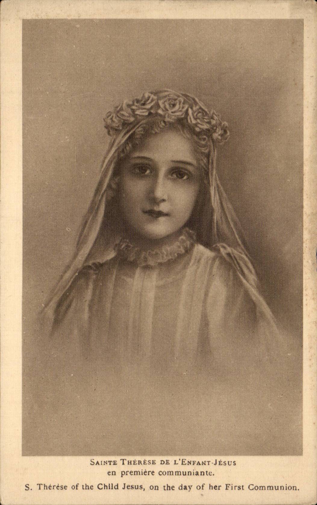 CPA Fantaisie Sainte Therese de l'enfant Jesus en premiere communiante