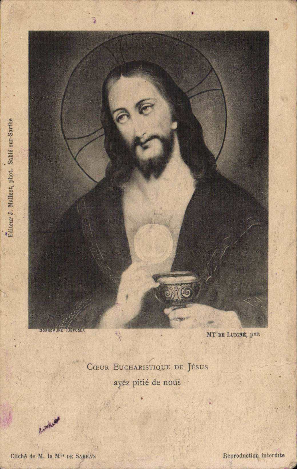CPA Fantaisie Coeur eucharistique de Jesus ayez pitie de nous