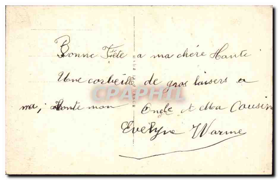 CPA Fantaisie Bonne fete Hirondelle — Rückseite