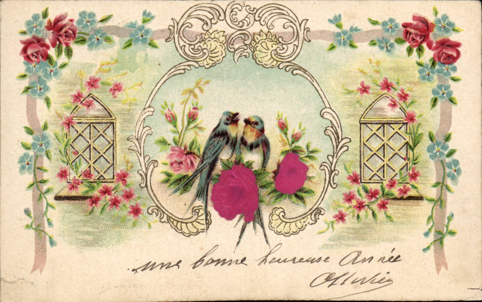 CPA Fantaisie Oiseaux Hirondelle