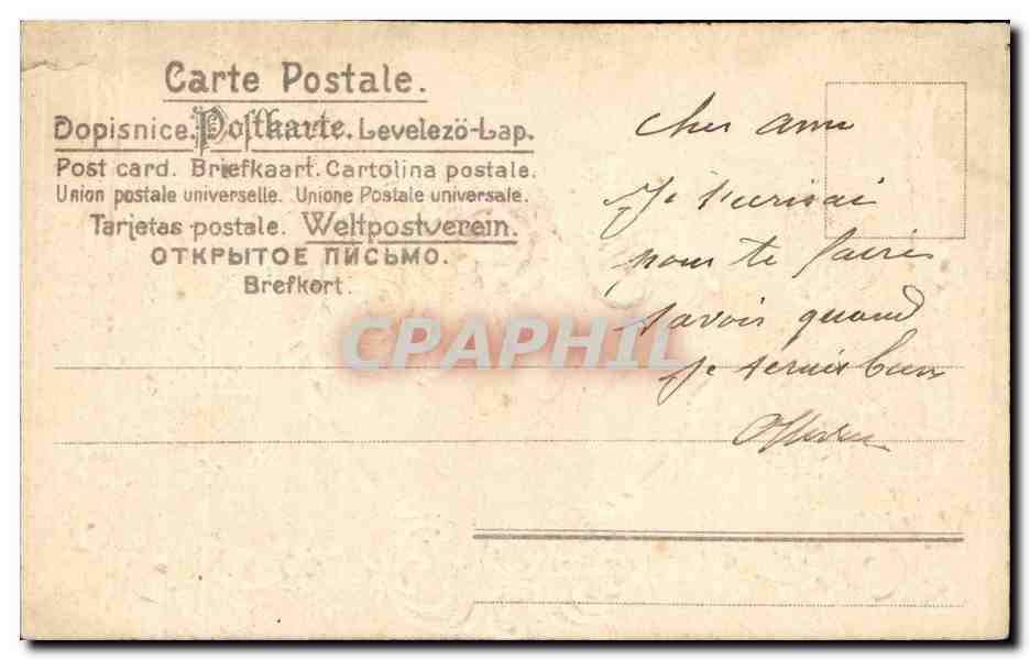 CPA Fantaisie Oiseaux Hirondelle — Rückseite