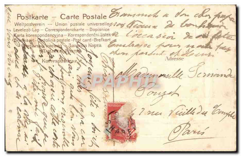 CPA Fantaisie Bonne fete Moutons — Rückseite