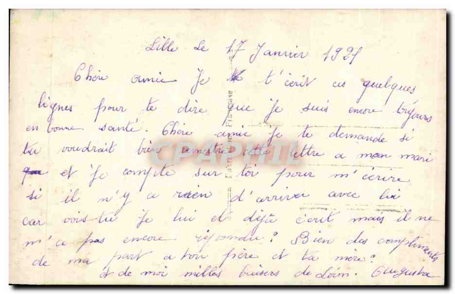 CPA Fantaisie Femme Chien dog berger allemand — Rückseite