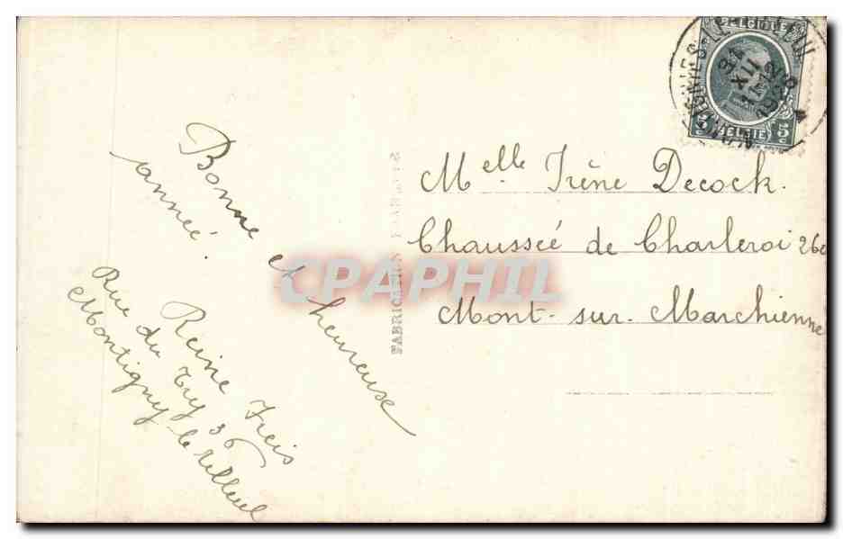 CPA Fantaisie Femme Bonne annee — Rückseite