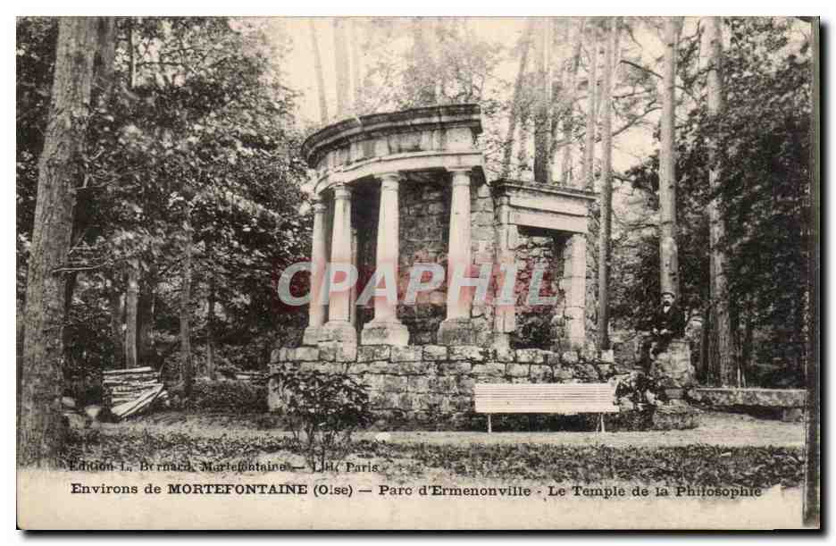 Environ de MORTEFONTAINE (Oise) — Parc d'Ermenonville — Le Temple de la Philosophie — Édition L. Bernard, Marteauvaine — Lille, Paris