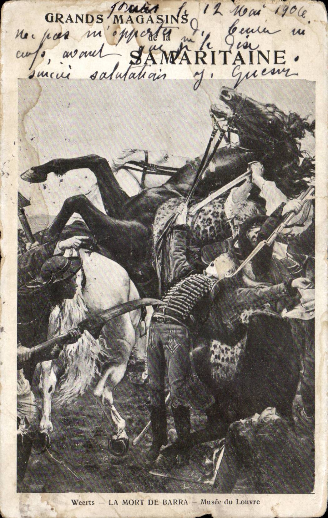 CPA Weerts La mort de Barra Musee du Louvre Paris samaritaine Militaria