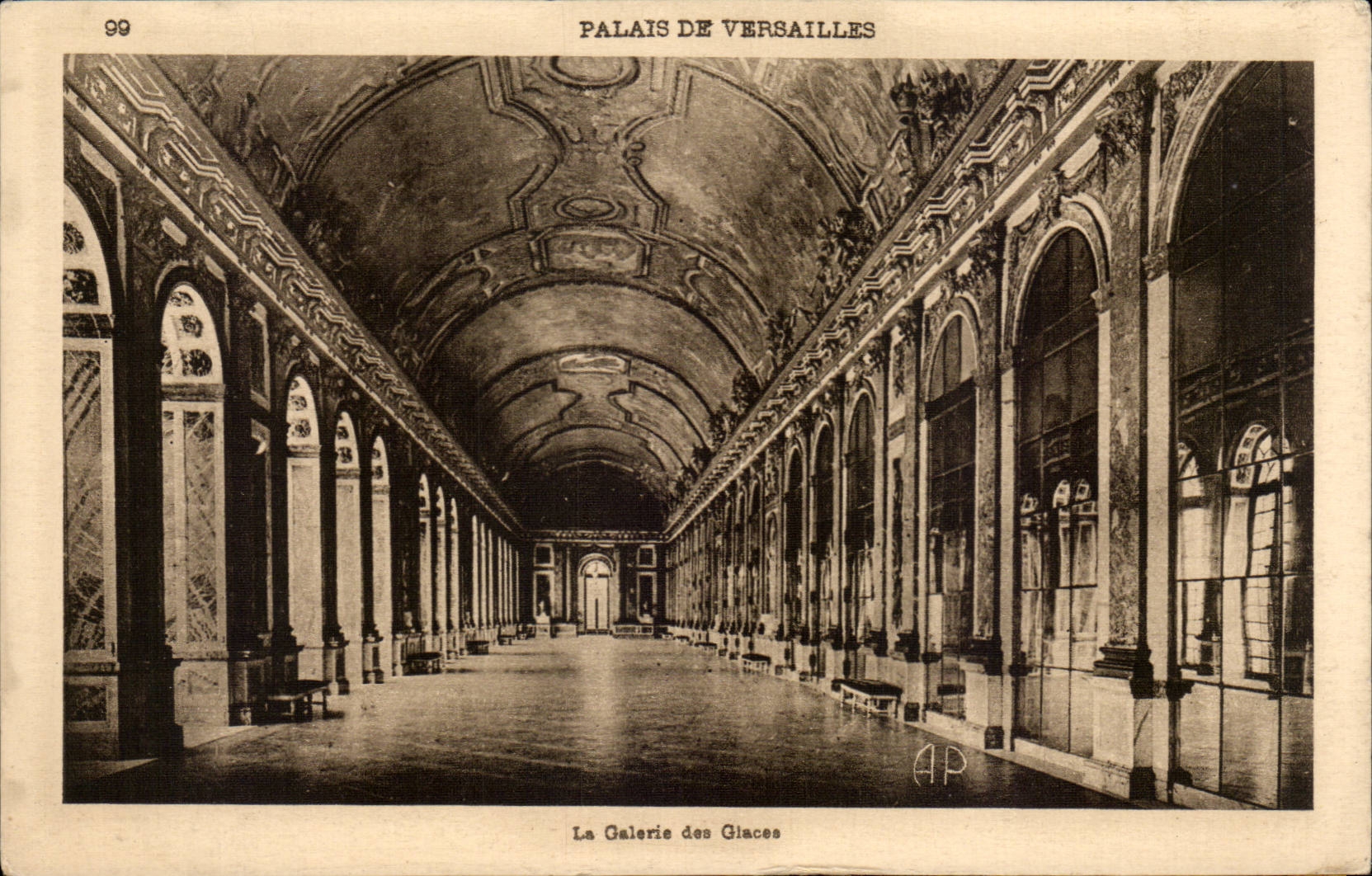 CPA Palais de Versailles Galerie des Glaces