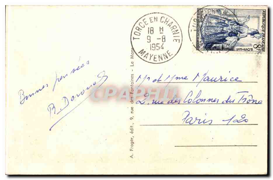 Viviers-en-Charnie (Mayenne) — Vue coin de la Charnie — A. Froger, édit., n° 458 — Verso