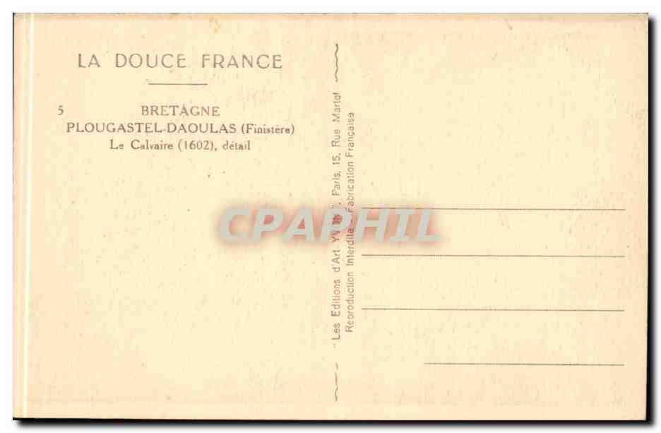 CPA Plougastel DAoulas Le calvaire — Rückseite