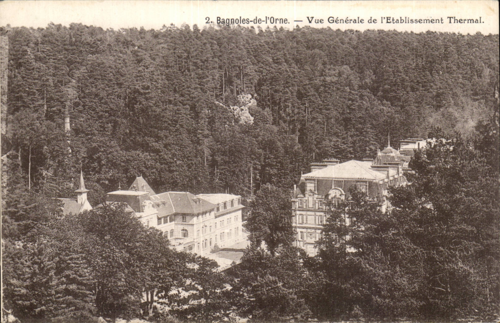 Bagnoles-de-l'Orne — Vista general del establecimiento termal — Editor Dupuy