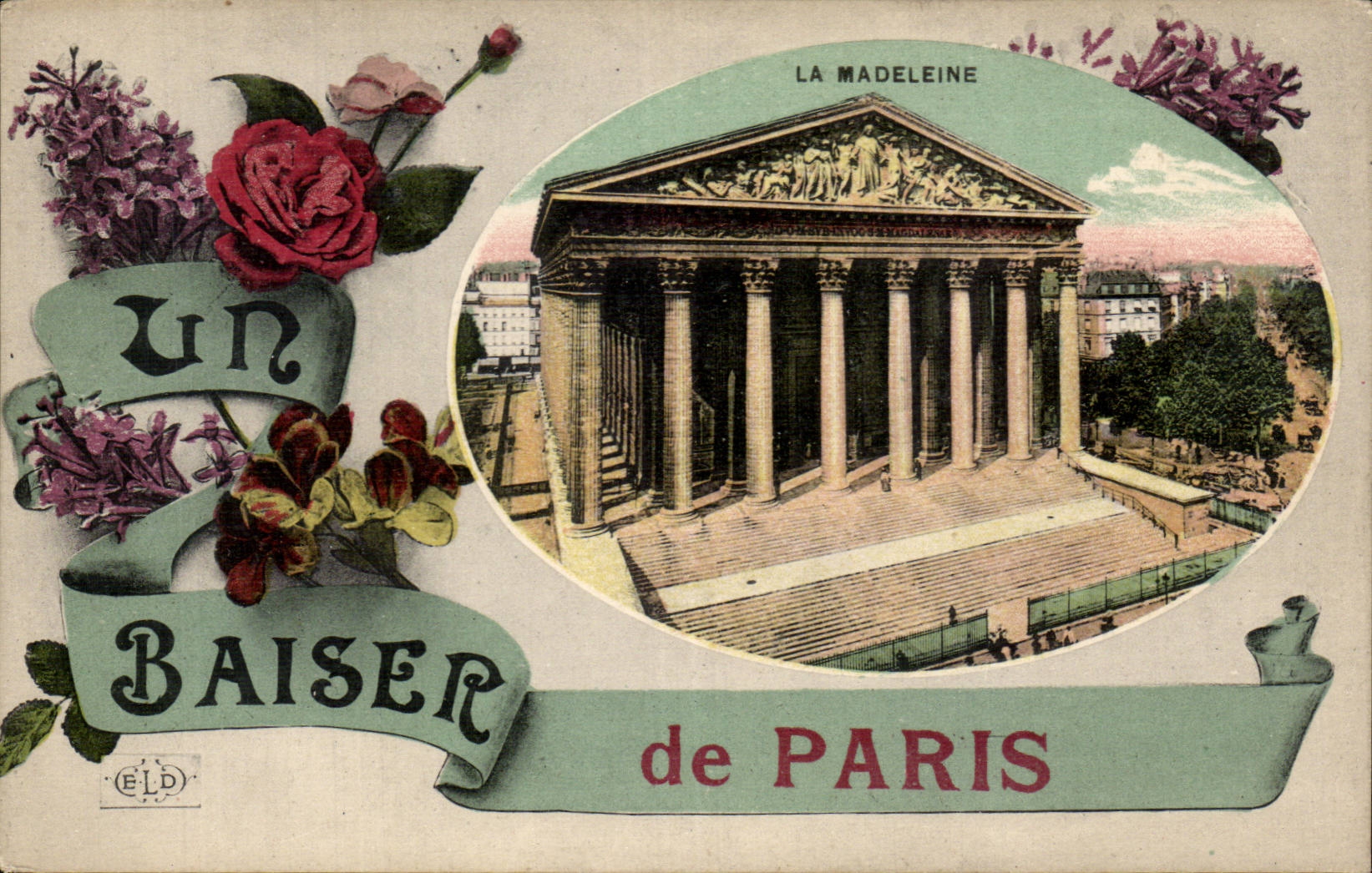 Paris CPA La madeleine Un baiser de Paris