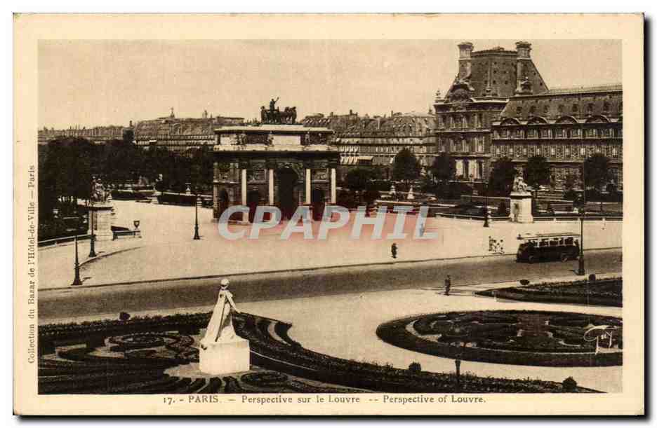 Paris CPA Perspective sur le Louvre 