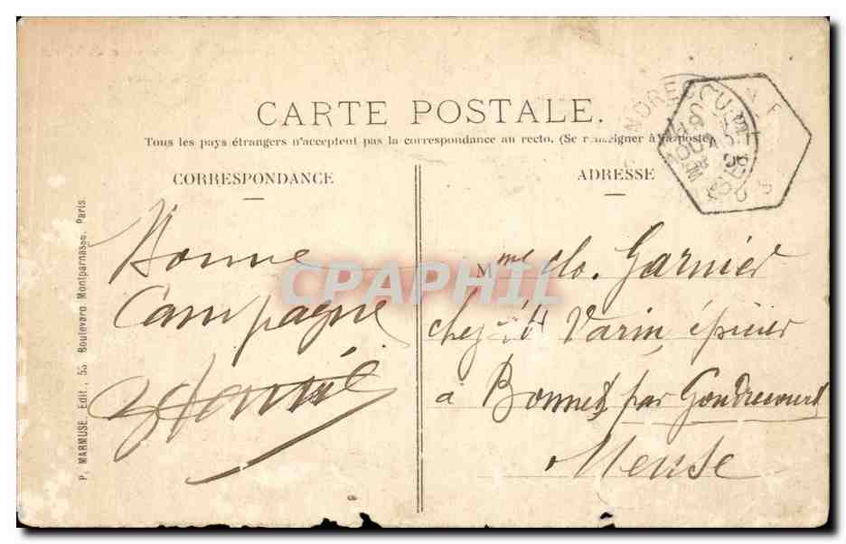 Paris CPA Carrefour des rues de Sevres et des Saints Peres — Rückseite