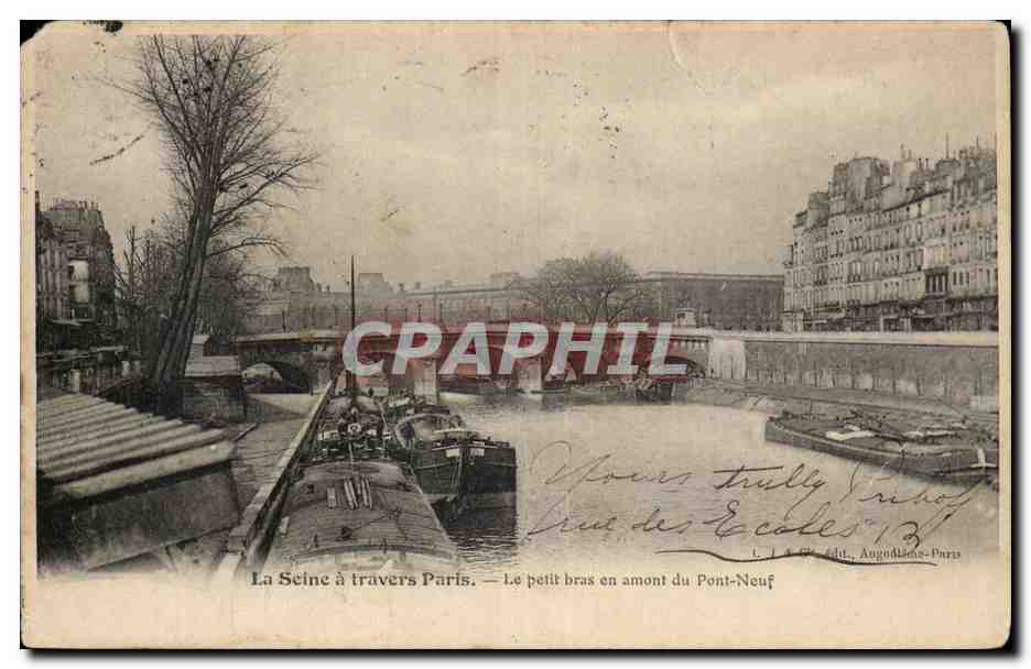 Paris CPA Le petit bras en amont du pont neuf
