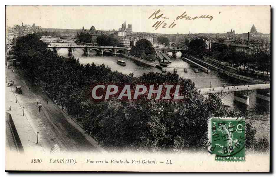 Paris CPA Vue vers la pointe du vert galant