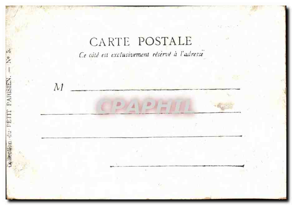 Paris CPA Place de la Republique — Verso
