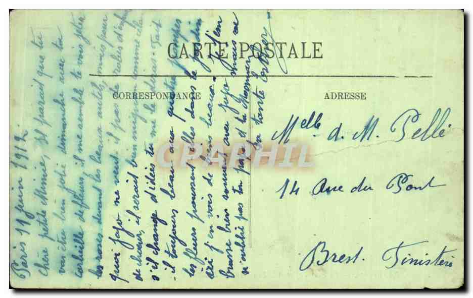 Paris CPA La rue Soufflot et le Pantheon — Rückseite