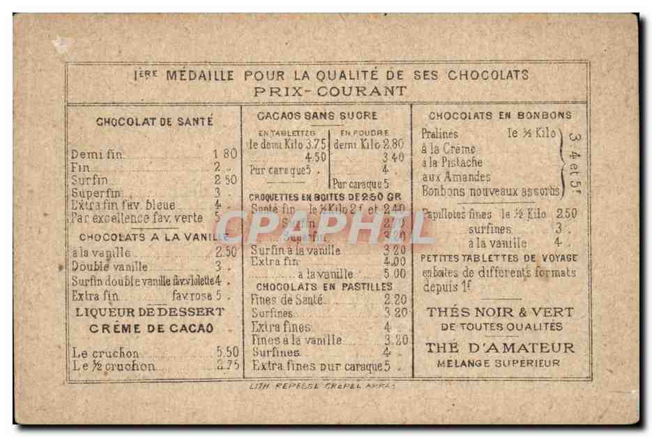 Paris Chocolat Ibled Paris Mondicourt Le Louvre Publicite — Rückseite