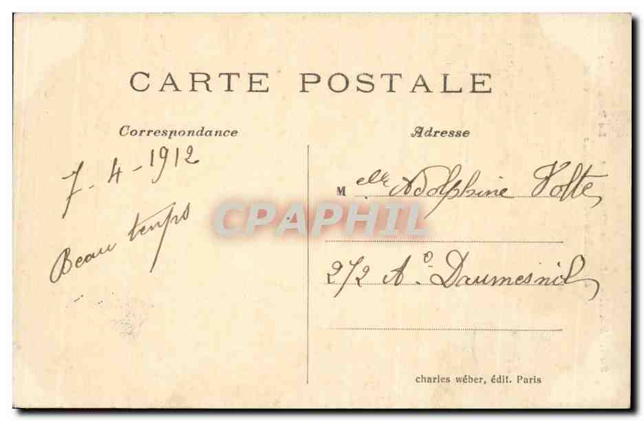 Paris CPA Buttes Chaumont Le Belvedere Le rocher et le passeur — Rückseite