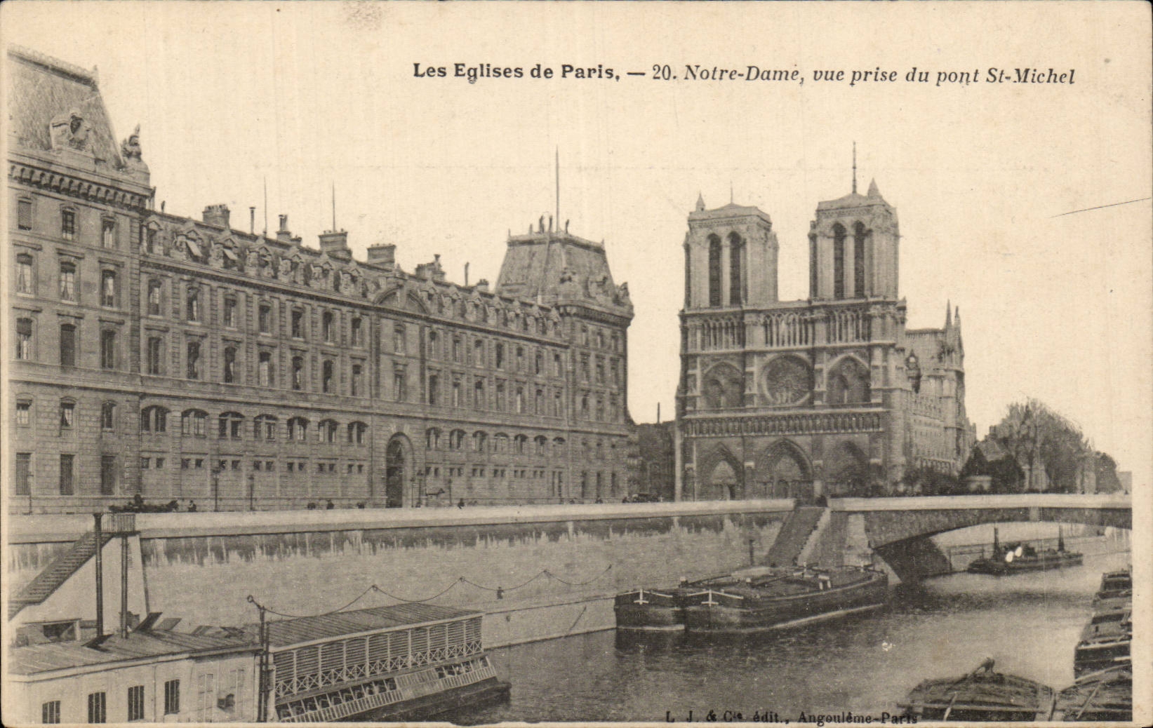 Paris CPA Notre Dame Vue prise du pont St michel