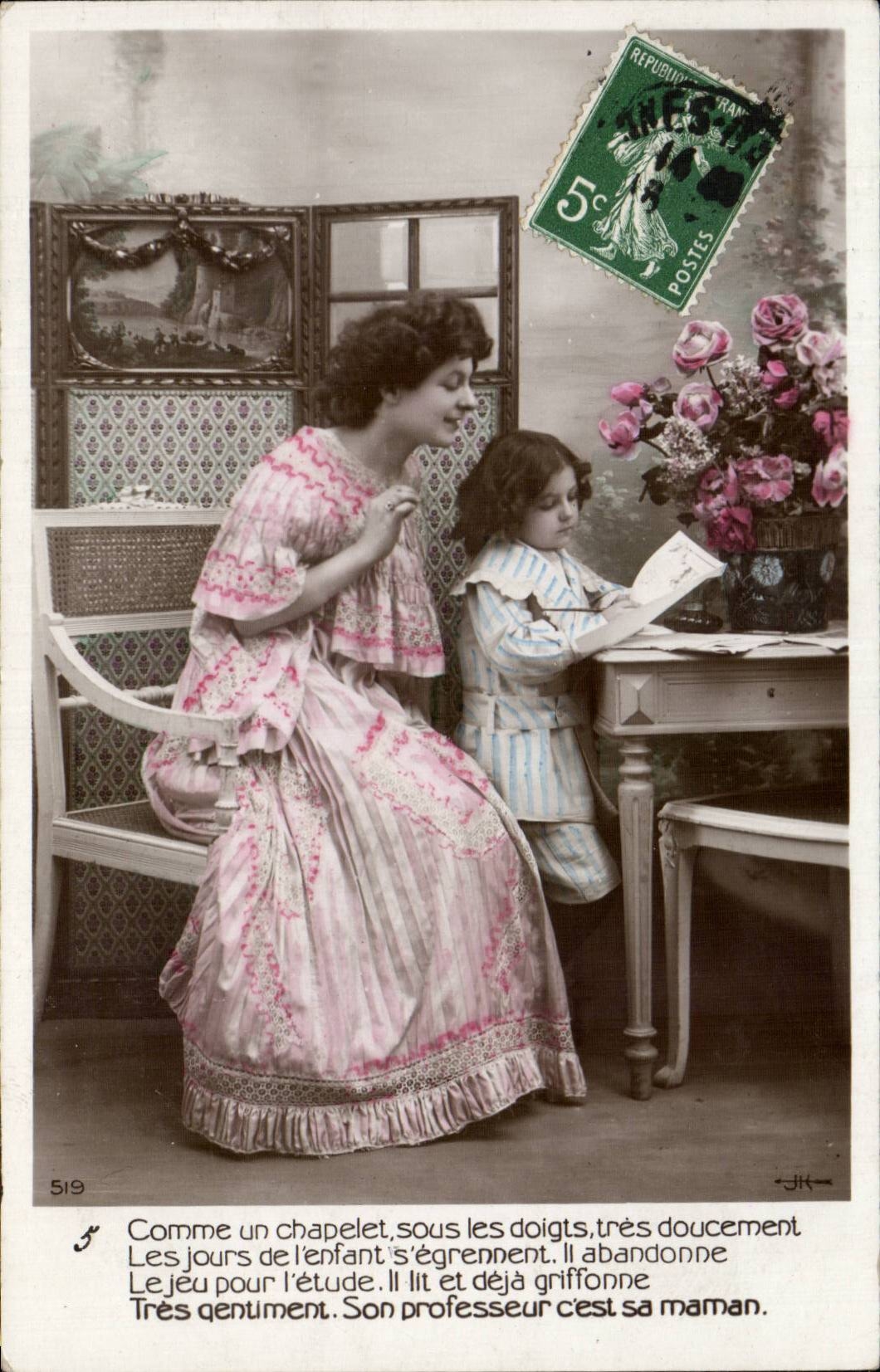 CPA Fantaisie Femme et enfant