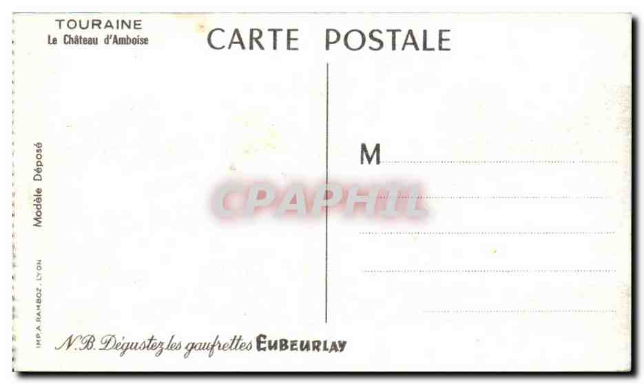 CPSM Le chateau d'Amboise — Rückseite