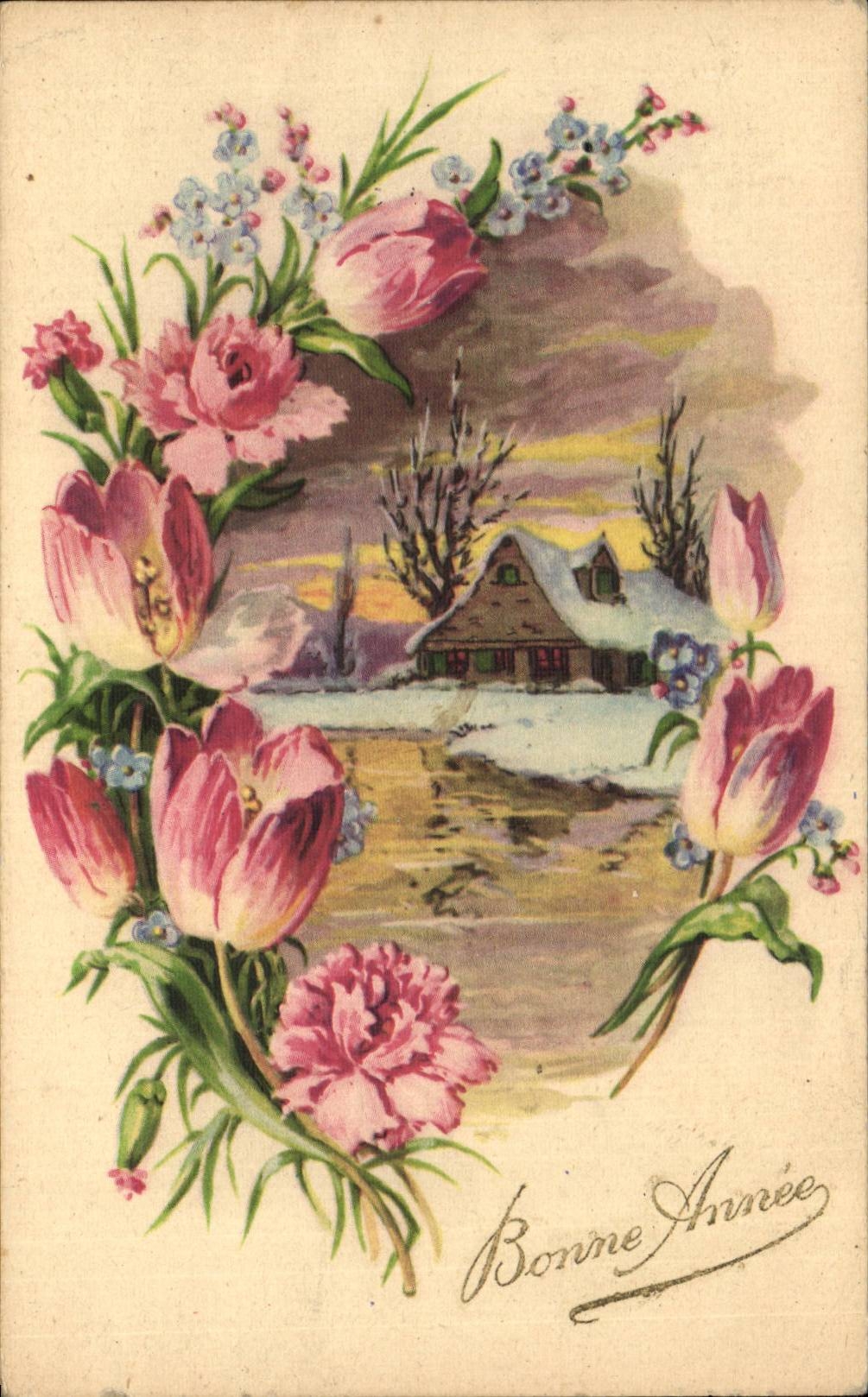 CPA Fantaisie Fleurs