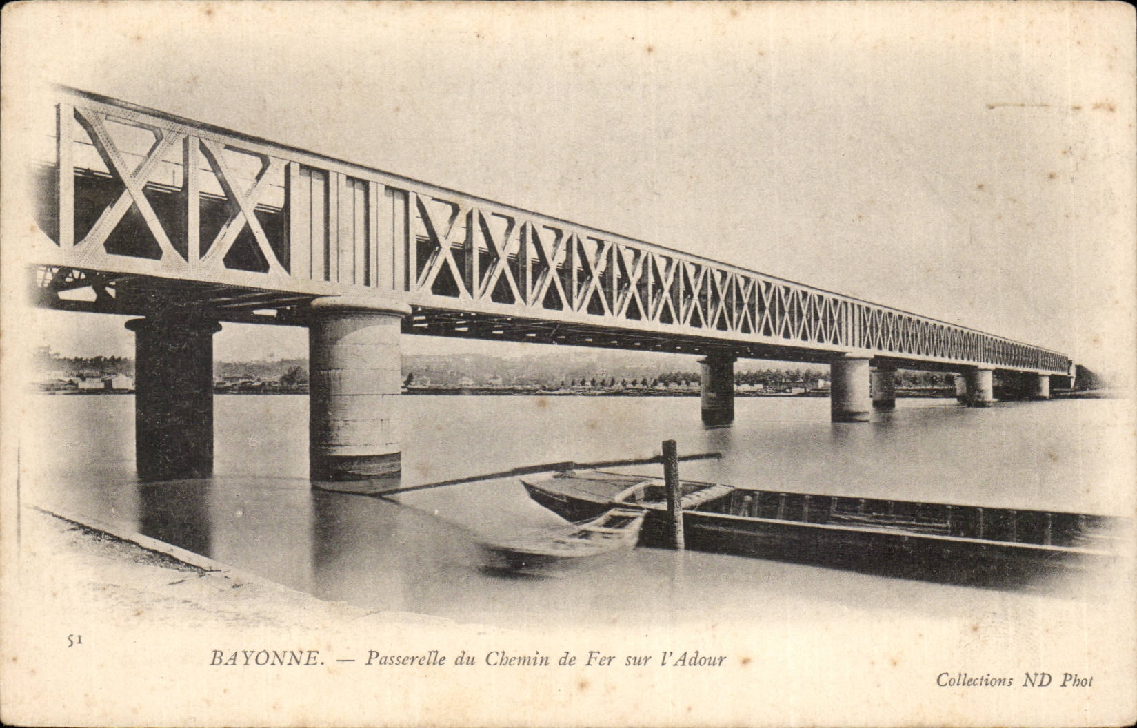 Bayonne CPA Passerelle du chemin de fer sur l'Adour