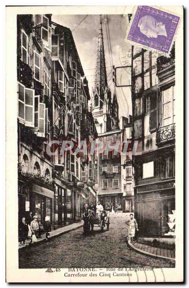 Bayonne — Rue de l'Argenterie, Carrefour des Cinq Cantons — éditeur non identifié, n° 48