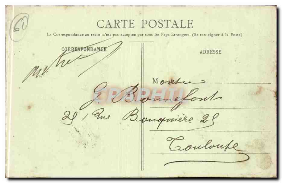 CPA Bayonne Le pont Mayou et les quais de la Nive — Verso