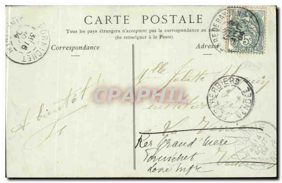 CPA Bayonne le pont Marengo — Verso