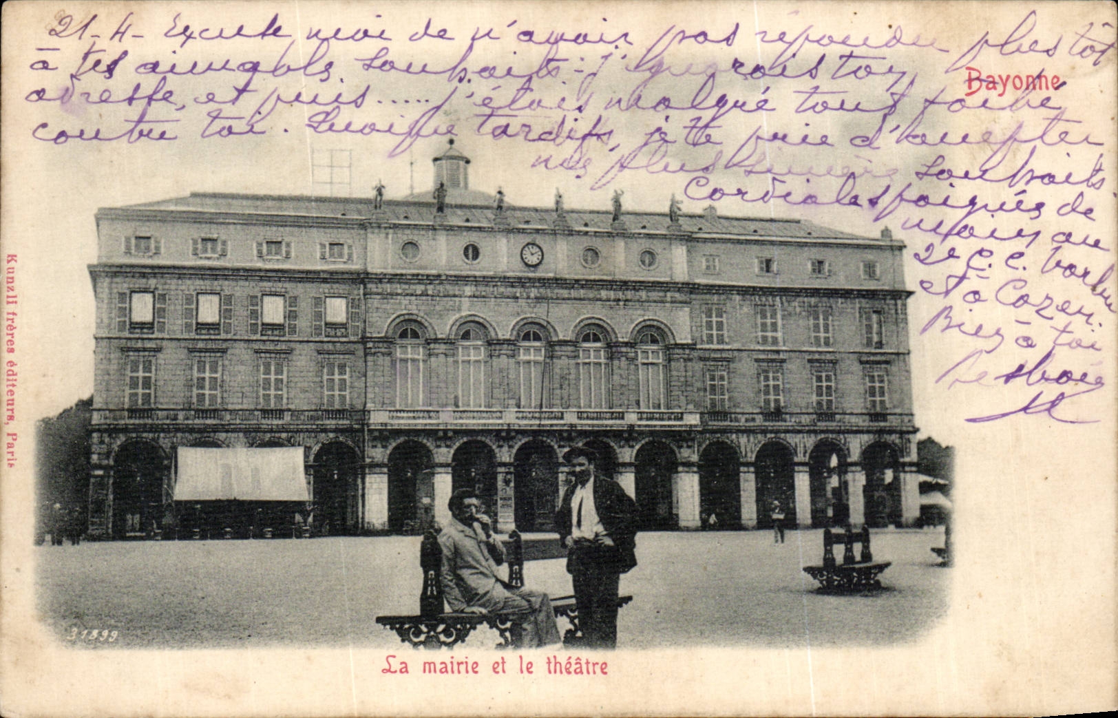 CPA Bayonne La mairie et le theatre
