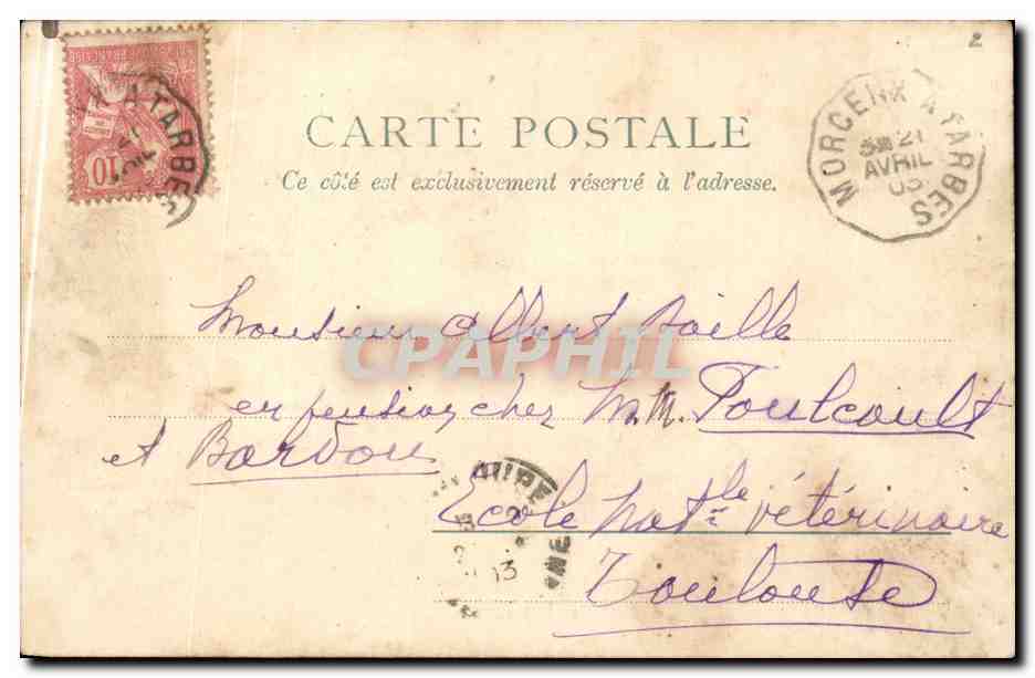 CPA Bayonne La mairie et le theatre — Verso